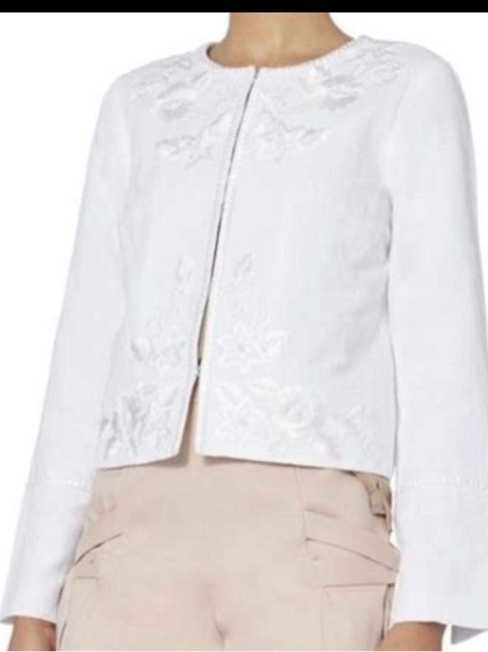 INTERMIX White Embroidered Jacket, Julia, size S
